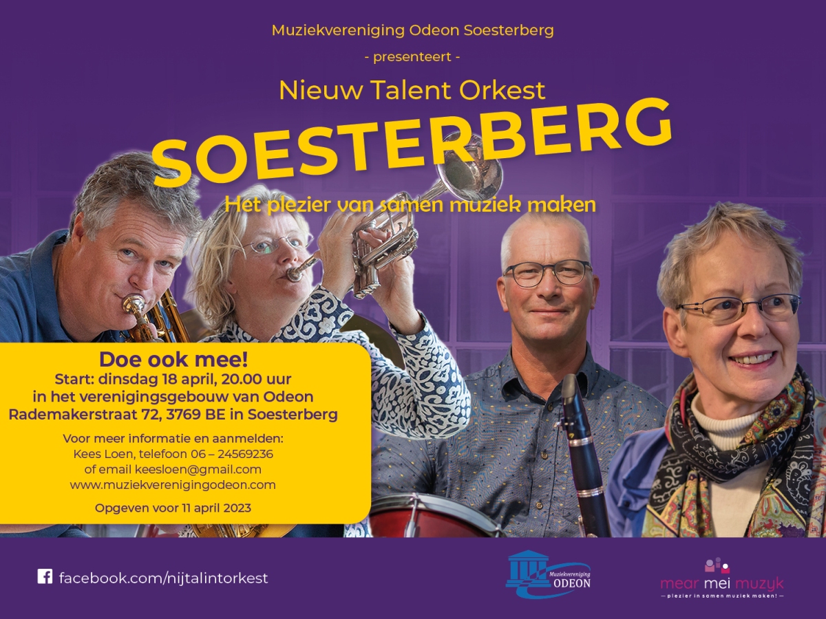 Nieuw Talent Orkest Soesterberg – start 18 april